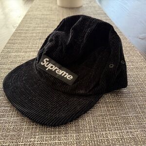 Supreme Velvet Corduroy Hat Black